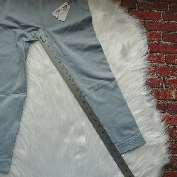 NWT WeWoreWhat Women's Ribbed Seamless Leggings Stretch Pearl Blue Active XL - Picture 10 of 12